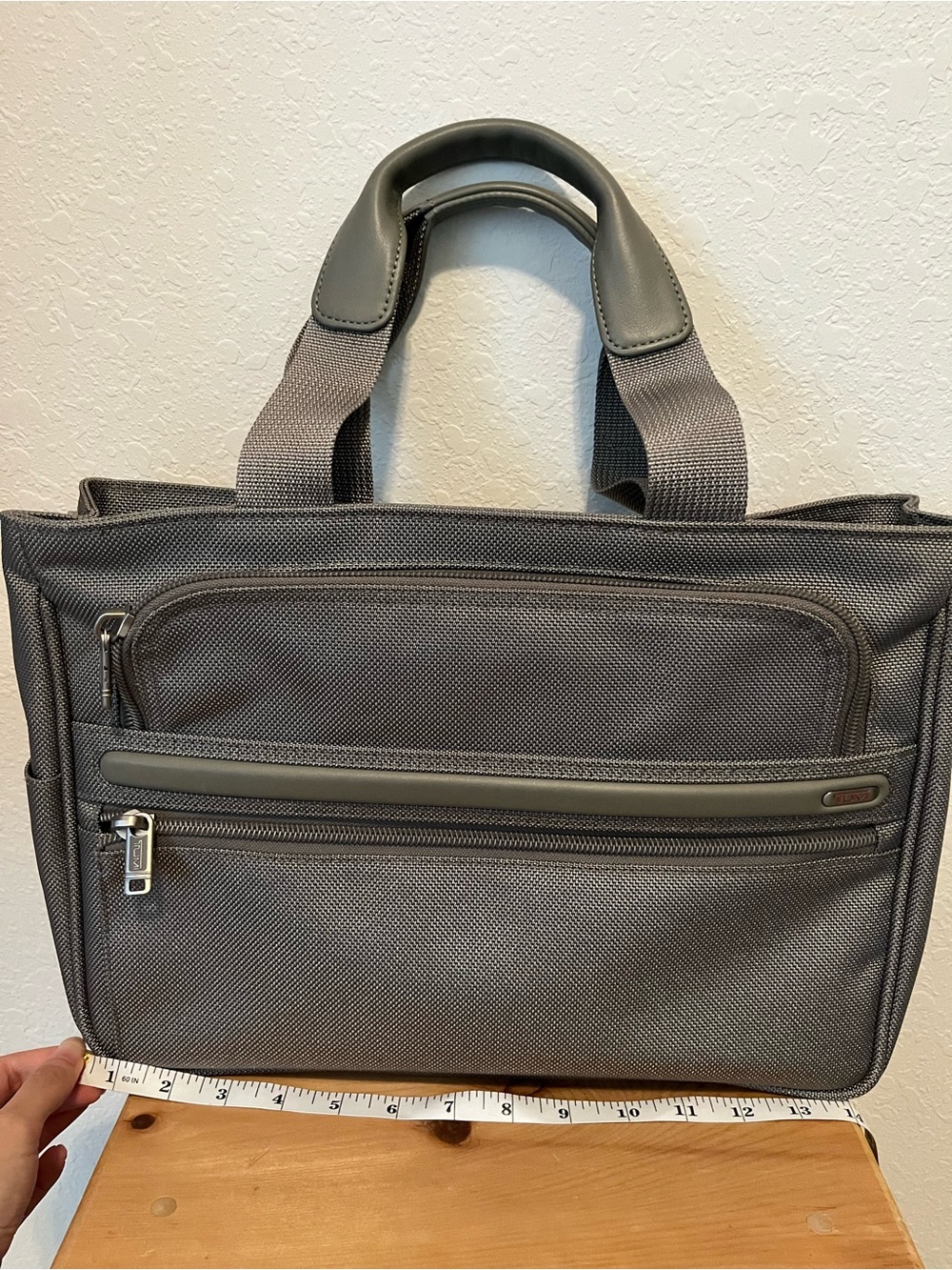 TUMI Gray Ballistic Nylon Laptop Tote Business Briefcase Work Bag